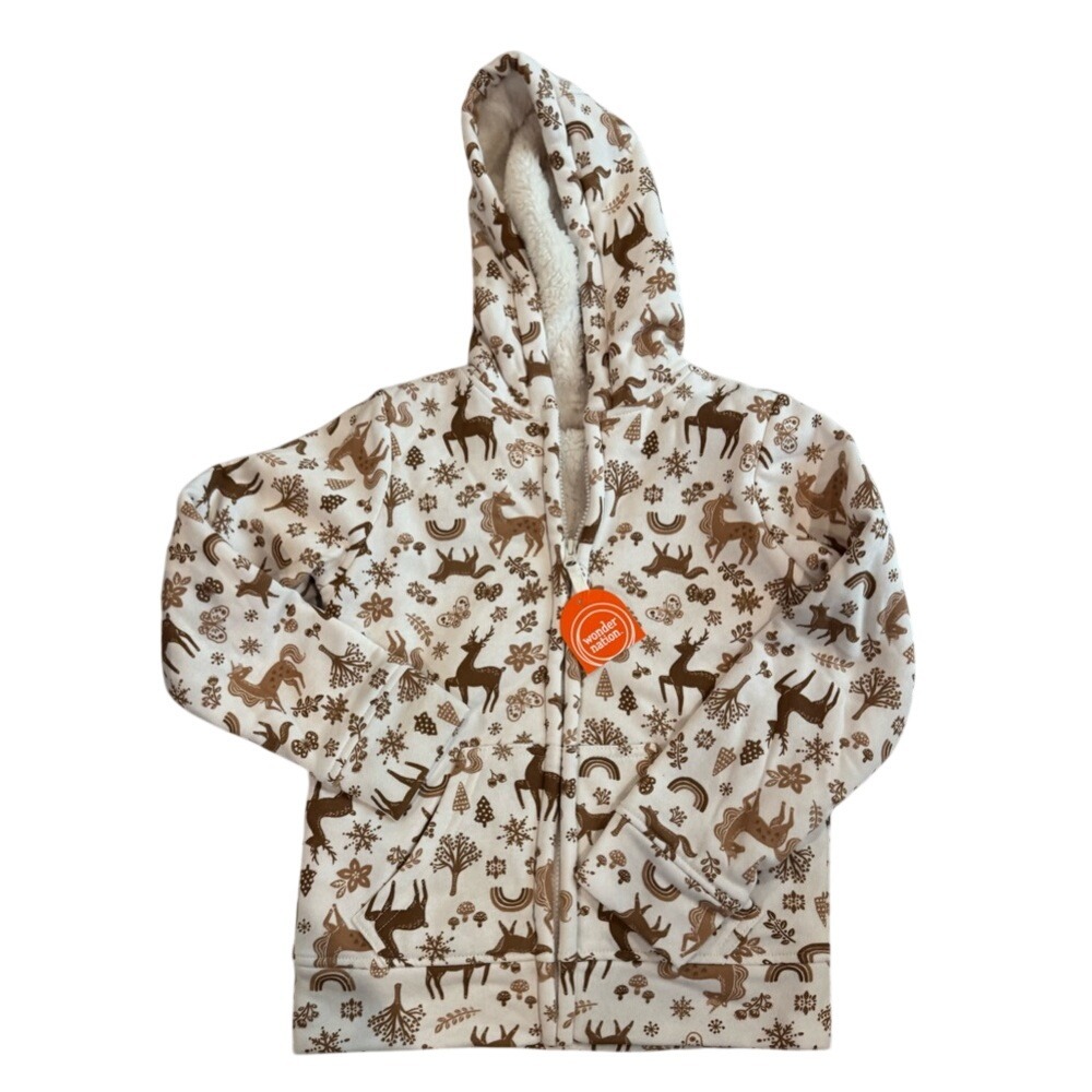 Wonder Nation Brown and White Kids Jacket